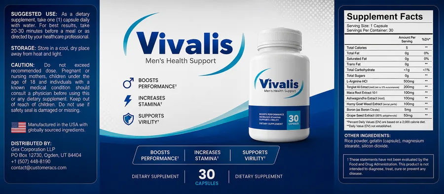 Vivalis supplement facts label
